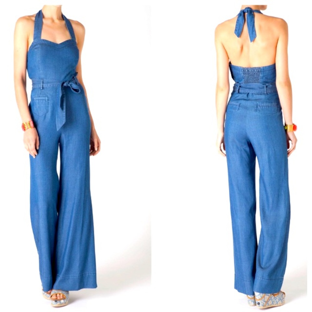 Anthropologie Elevenses soft cotton denim jumpsuit onesie!  Size 6